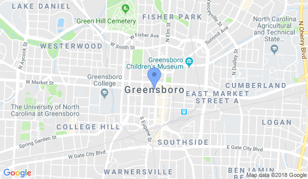Aikido of Greensboro location Map