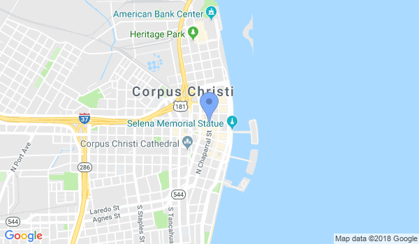 Corpus Christi Downtown karate location Map