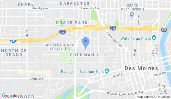 Des Moines Jiu Jitsu Academy location Map