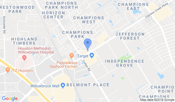 Houston Brazilian Jiu Jitsu location Map