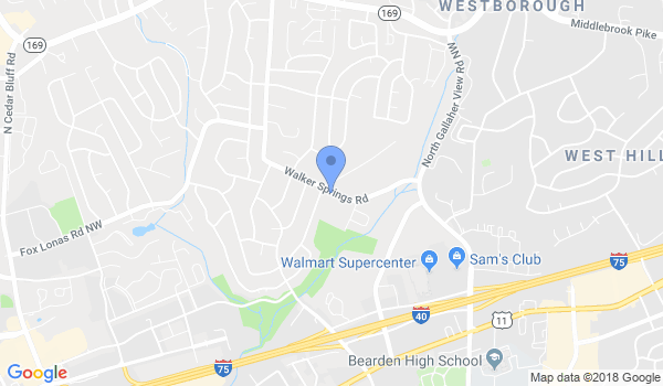 Knoxville Uechi-ryu Karate School location Map