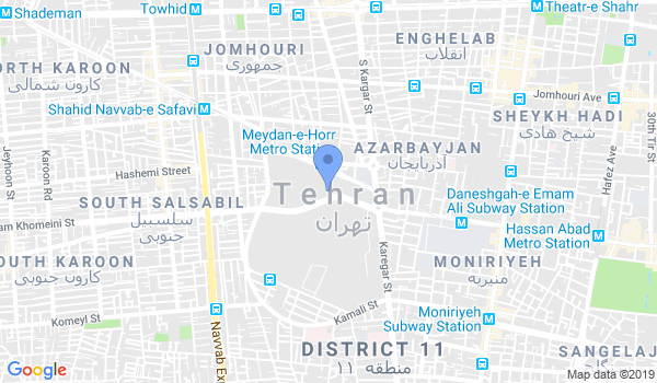 Shinzen Karate - Tehran Dojo location Map
