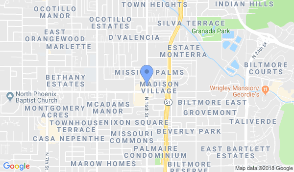 Arizona Saddlers Uechi-Ryu location Map