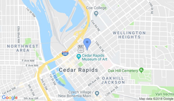 Cedar Rapids Black Belt Acdmy location Map