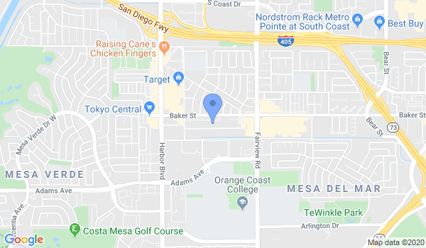 Costa Mesa Kickboxing location Map