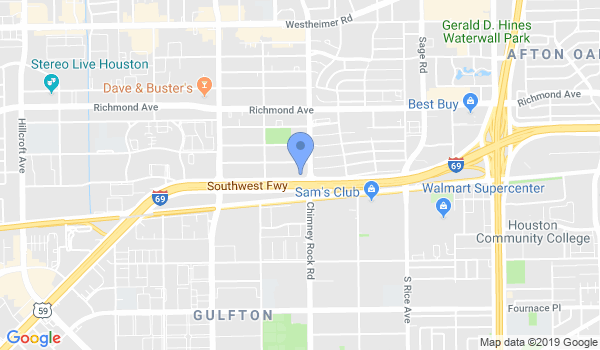 Houston's Kick Boxing Gym location Map