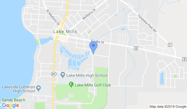 Lake Mills Martial Arts Center location Map