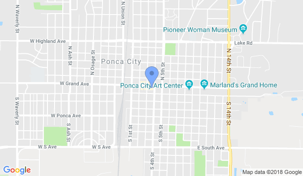 Ponca city Kenpo Karate location Map