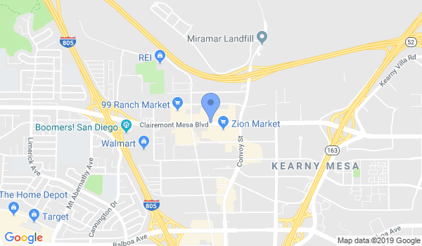 West Coast Wing Chun San Diego location Map